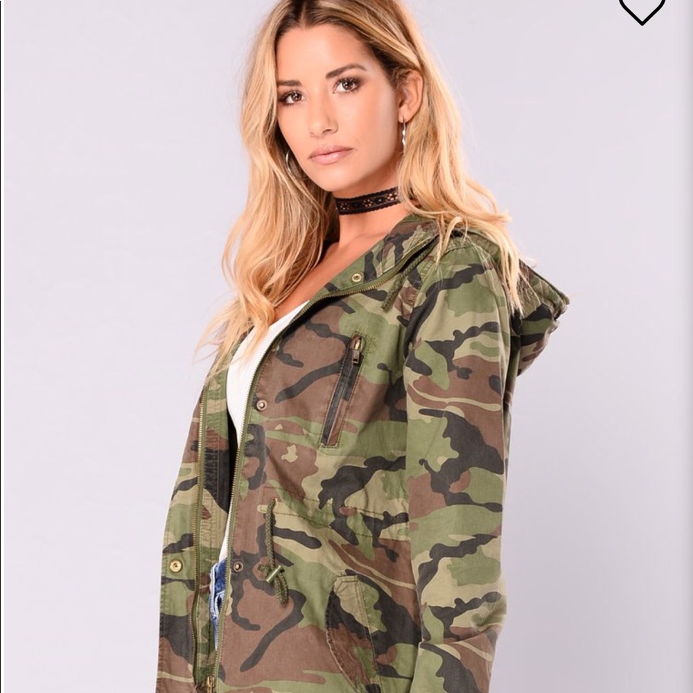 Military Olive Jacket/Anorak button down - Picture 3 of 3